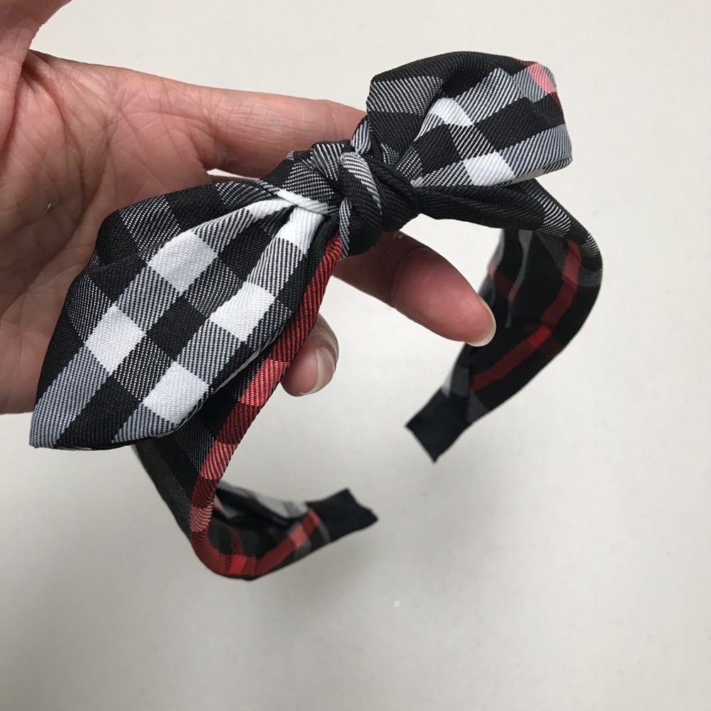 Plaid Bow Kids Headband